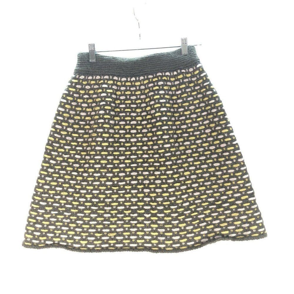 united colors of benetton sweater skirt ladies S green yellow Knit Wool Blend